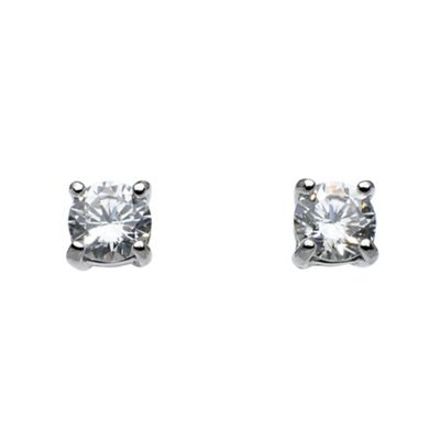 Sterling silver and cubic zirconia claw set stud earrings